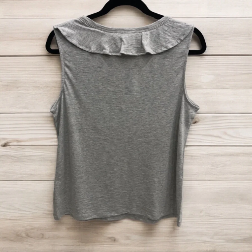 WHBM Outlet Sleeveless Ruffle V Neck Tank Top - Picture 7 of 12